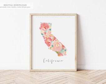 California State Floral Watercolor— 8x10, 16x20 printable