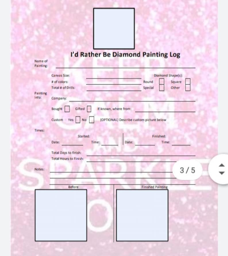 I'd rather be diamond painting log PDF | Etsy