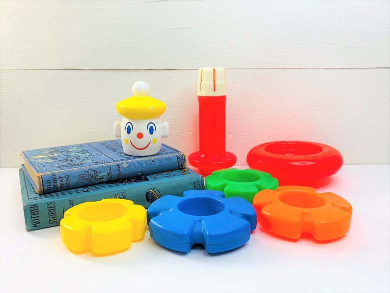 Vintage Playskool Rocking Clown Stack Baby Toy Stacking - Etsy