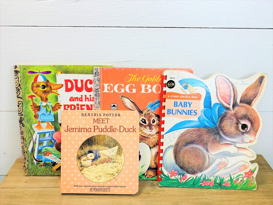 Vintage Children's Books Bunny and Duck Themed Little Golden Books ...