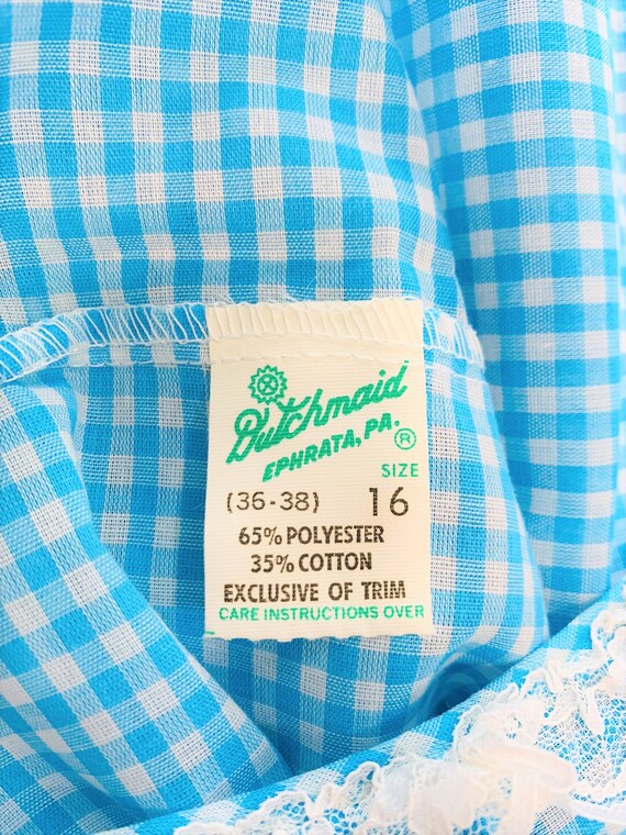 Vintage 1960's Dutchmaid Blue Gingham Smocked Hou… - image 7