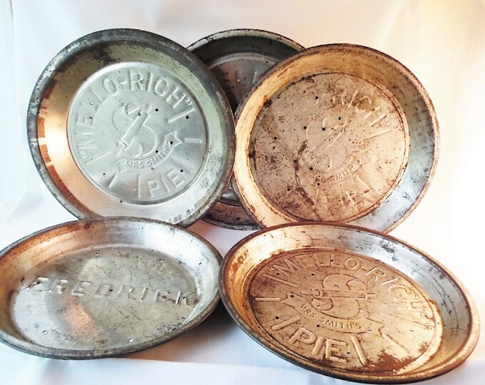 5 Vintage Tin Pie Plates/pie Tins/pie Dish Mellorichmrs. Etsy