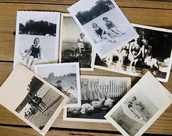 1940's-60's Pretty Women, Bathing Beauty's In Swimsuits - Beach-Lake-Backyard-Scenes - Priced Separately