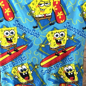 SpongeBob Fleece Throw Blanket - SpongeBob Surfing- Vintage SpongeBob - 54" x 46" - Maybe Your Favorite Blanket From 20 Years Ago!