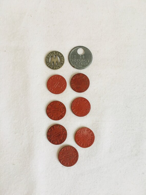 Vintage Tokens WW II OPA Red Point Ration Tokens District of | Etsy