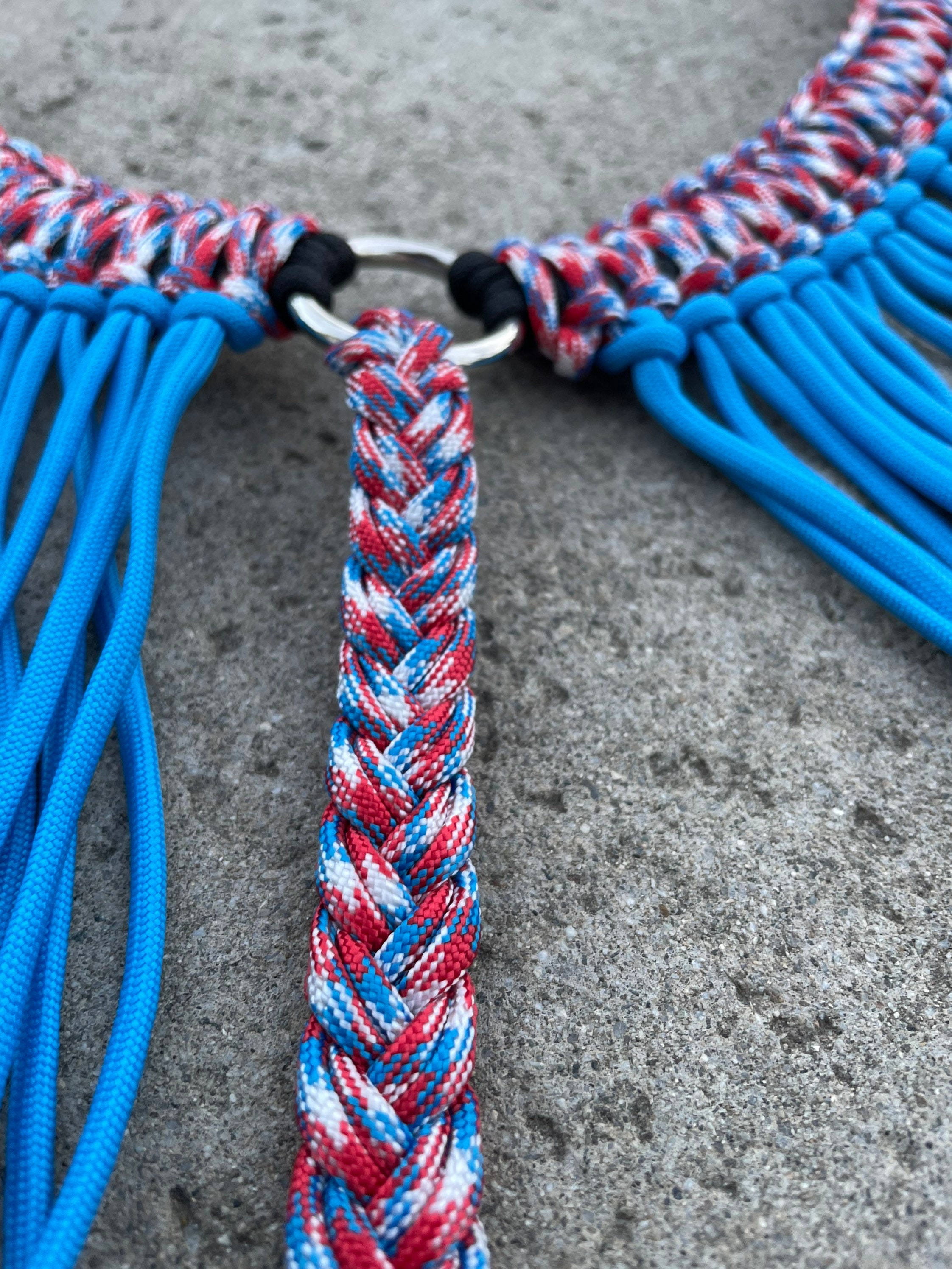 Red White & Blue Paracord Fringe Breast Collar Fringe Etsy