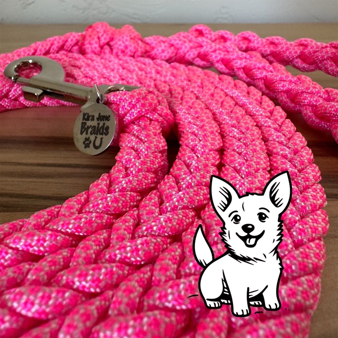 Pink Leach Pink Dog Leash, Paracord Dog Leash, Dog Training Leash, Large Dog Leash ...
