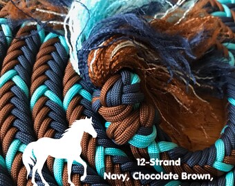 Custom Paracord Mecate Reins, Bosal Reins, Rope Reins, Paracord Horse Tack, Horse Trainer Gift, Horse Gift for Women, Paracord Lead Rope