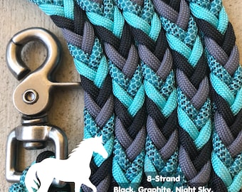 Custom Barrel Reins for Horses, Loop Reins, Trail Reins, Paracord Horse Tack, Horse Trainer Gift, Horse Gift for Women, Paracord Lead Rope