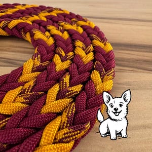 Red and Gold Leash, Paracord Dog Leash, Dog Training Leash, Large Dog Leash, Dog Lead, Dog Walker Gift, Gift for Dog Mom, Dog Gift for Owner