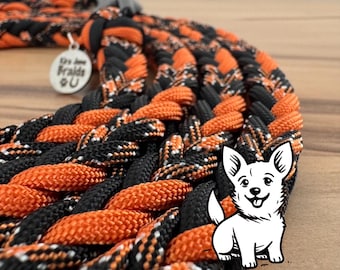 Orange Black Leash, Paracord Dog Leash, Dog Training Leash, Large Dog Leash, Dog Lead, Dog Walker Gift, Gift for Dog Mom, Dog Gift for Owner