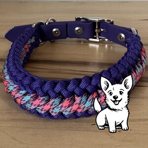 Pixie Stix Purple Collar, Pink Dog Collar, Handmade Dog Collar, Paracord Collar for Dog, Pet Collar, Gift for Dog, Dog Owner Gift, Dog Stuff