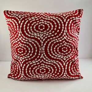 Holiday Denver Mosaic Red White Cushion/Pillow Cover - Coussin/couvre-oreiller