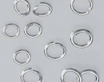 50pcs Sterling Silver Plated Open Jump Ring 3mm- 7mm