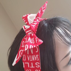SANTA Head Neck Scarf, Headband, 100% Cotton, Xmas Gift.