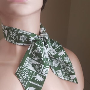 XMAS SEASON Head Neck Scarf, Headband, 100% Cotton, Xmas Gift.