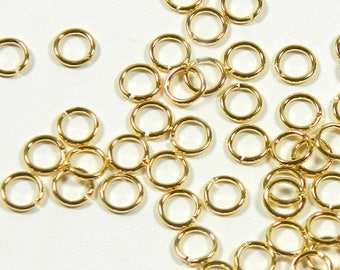50pcs Gold  Plated Open Jump Ring 3mm- 7mm
