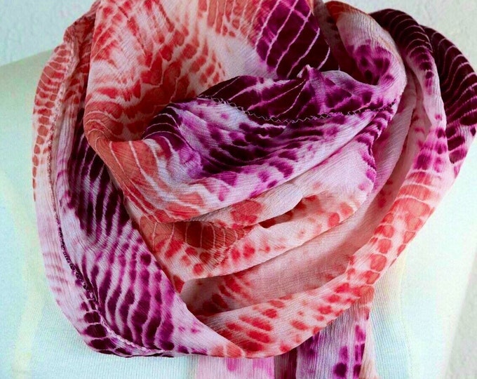 Chiffon scarf / natural dye stole/ handmade scarf/gift/ hand dyed scarf/shawl/scarf