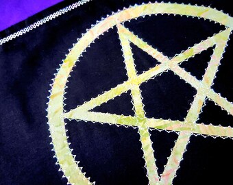 Spring Green Batik Pentacle Altar Runner