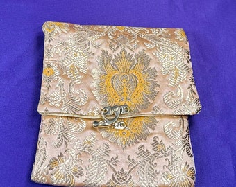 Gold Brocade Satin Tarot Bag for Standard Size Deck