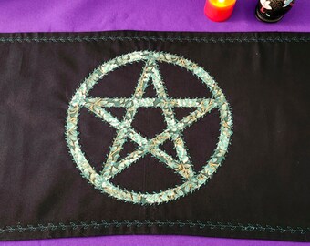 Green and Gold Trees Pentacle Runner