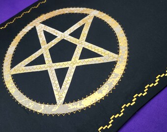 Gold Foil Pentacle Altar Runner