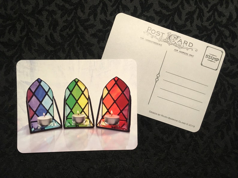 Rainbow Votive Postcard Individual