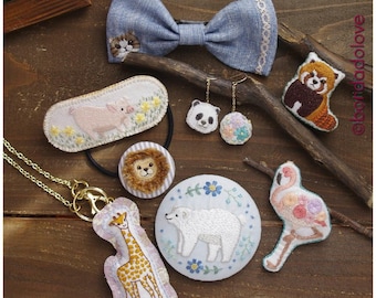 Kawaii Animals Embroidery Accessory Ebook [Japanese Craft Cute Book Brooch]