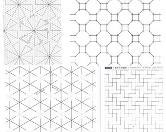 Sashiko Embroidery Japanese Patterns Set 12 PDF Instant - Etsy