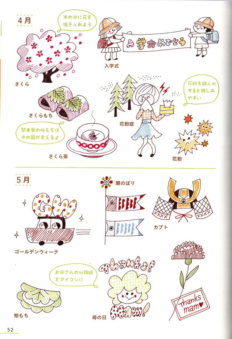 Kawaii Ballpoint Pens Girl illustrations Book Japanese Drawing Cute Coloring Planner eBook Illustration image 6