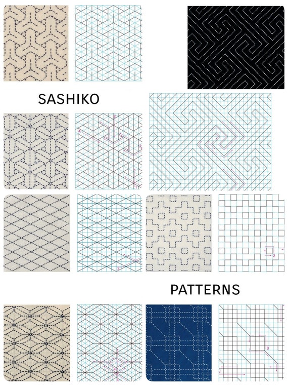 Sashiko Stencils | Embroidery Patterns or Quilting Stencils | Sashiko  Templates