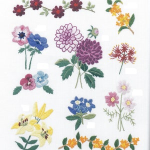 Flowers Embroidery Ebook Japanese Craft, Book Botanical Garden PDF Japan Beginner Download