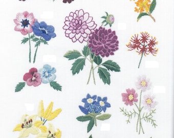 Flowers Embroidery Ebook Japanese Craft, Book Botanical Garden PDF Japan Beginner Download
