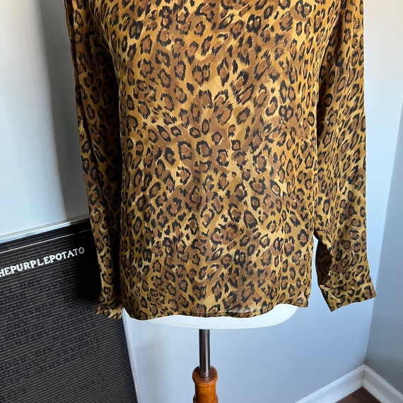 Vintage 1980s/1990s Anne Klein Animal Print Silk … - image 3