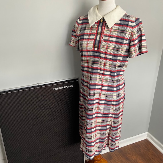 Vintage 1960’s Plaid Collared Dress & Jacket Set - image 3