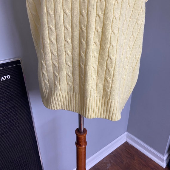 Vintage Sears Butter Yellow Cable Knit Sweater Ve… - image 4