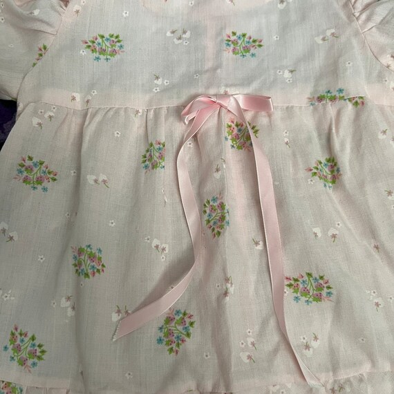 Vintage Handmade Light Pink Floral Toddler Dress - image 4