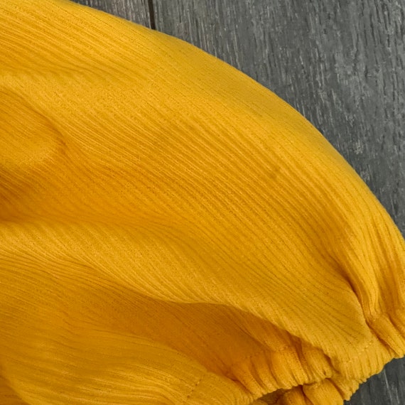 Vintage Handmade Bright Yellow Puff Sleeve Collar… - image 4
