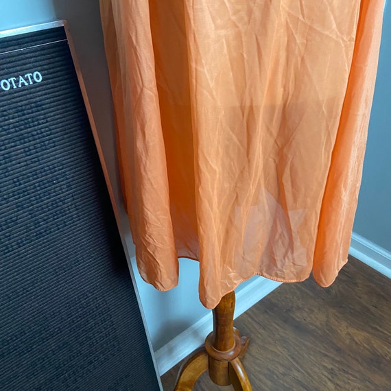 Vintage 1960s Deadstock Orange Nylon Nightgown OS - image 4