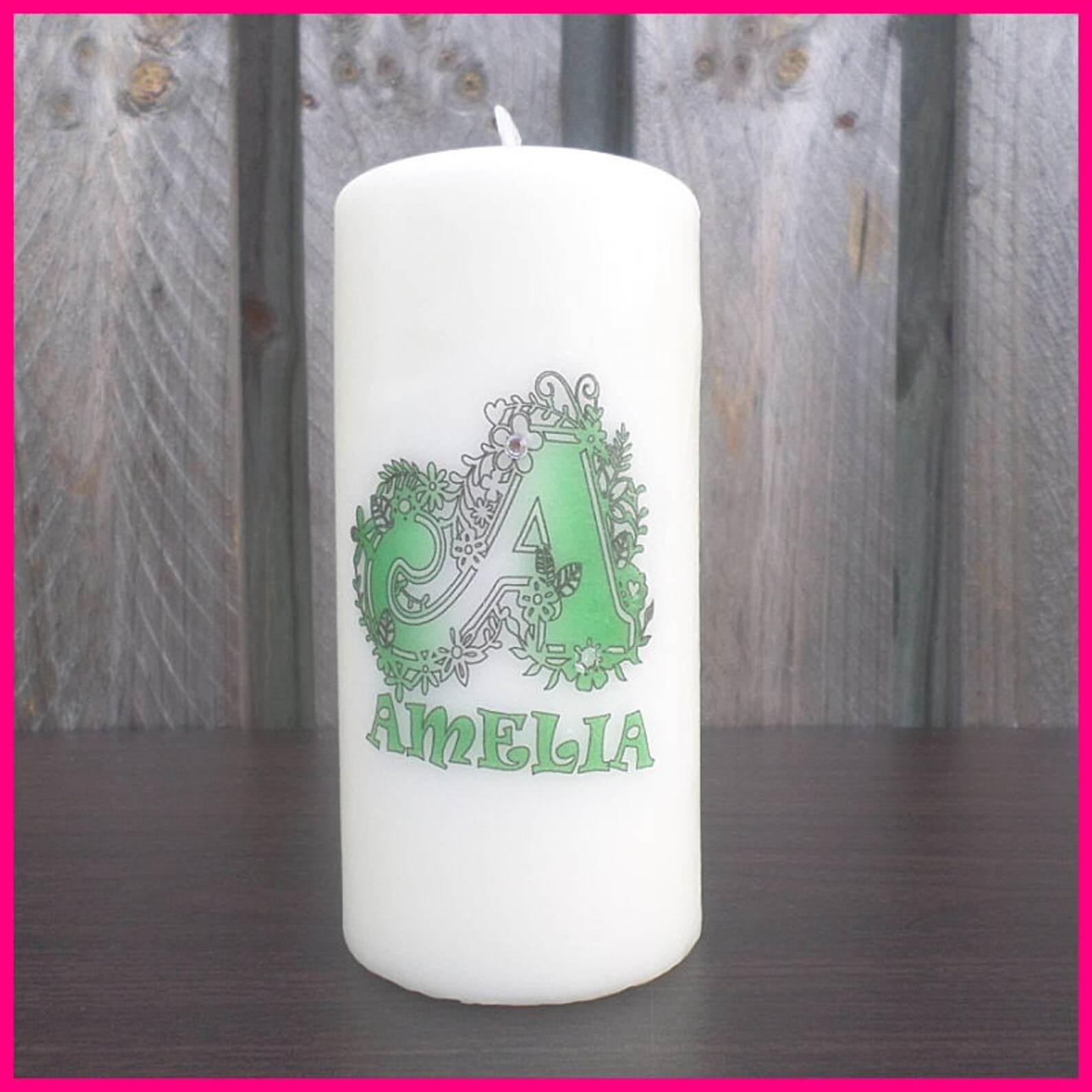 Decorative Name Candles Etsy