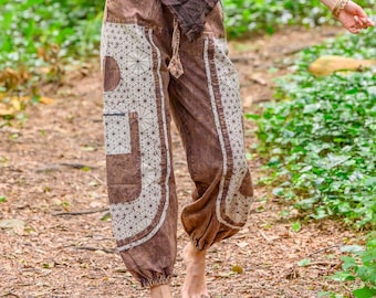 Geometric Harem Pants: Heavy Duty Unisex Trousers, Fire Performance Wear