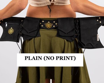 Burner style Festival Belt, Utility Belt, Hip Bag, Vegan Fanny Pack, Steampunk Waist Pouch, Psytrance Wear, Rave outfit, Sacred Geometry Bag