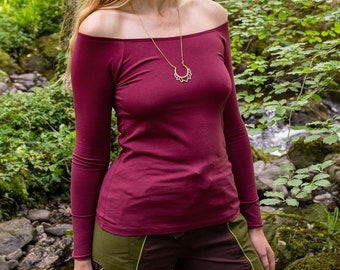 Ethical Fashion, Eco Organic Cotton Long Sleeve Top, Natural Earthy Goddess Clothing, Comfortable Winter Sustainable Fashion, Ekeko Crafts