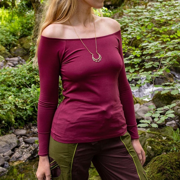 Ethical Fashion, Eco Organic Cotton Long Sleeve Top, Natural Earthy Goddess Clothing, Comfortable Winter Sustainable Fashion, Ekeko Crafts