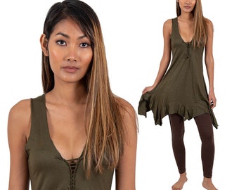 Braided Pixie Dress: Boho Festival Tunic - Fairy Clothes