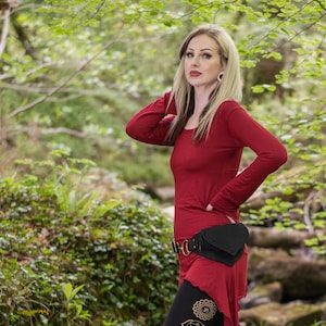 Sac banane Festival, sac banane pour le festival des feuilles, ceinture utilitaire Burning Man, ceinture utilitaire en toile de coton, ceinture de poche Pixie, cuir végétalien, UB14P