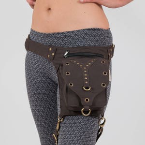 Festival Utility Belt with Leg Strap, Burning Man Steampunk Thigh Bag