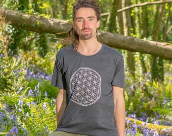 Flower of Life Tshirt, Sacred Geometry Clothing, Burning Man Outfit, Festival Clothes, Spiritual Fashion, Meditation Wear, Urban Streetwear