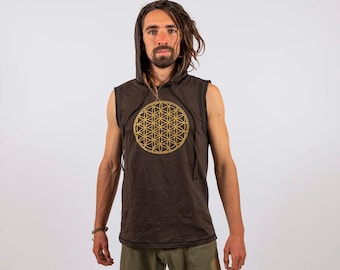 Blume des Lebens Hoodie: Baumwoll Sacred Geometry Festival Shirt