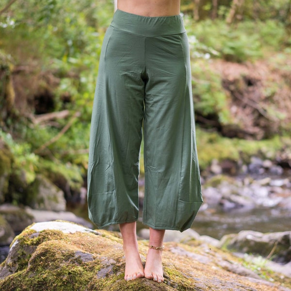 Ethical Fashion, Dance Pants, Organic Cotton, Movement Clothing, Yoga Wear, Stretchy Trousers, Slim Fit Harem Style, Comfy Lounge Wear, Flow